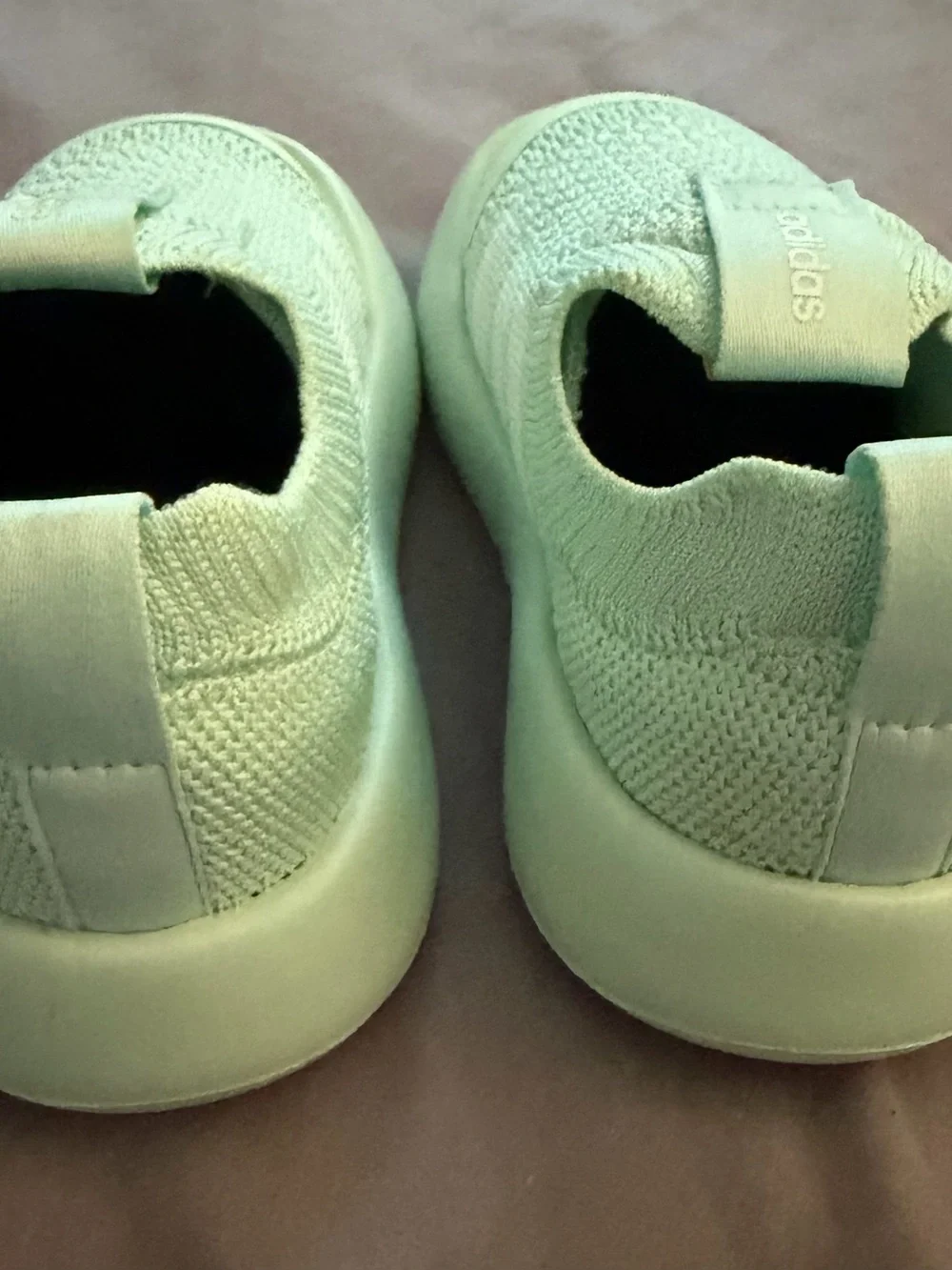 adidas Kids Mint Green Slip-On Knit Sneakers NWOT